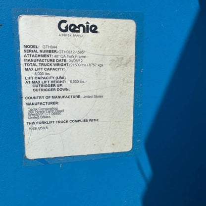 2012 Genie GTH 844 Telehandler - Heavy Equipment Blog News